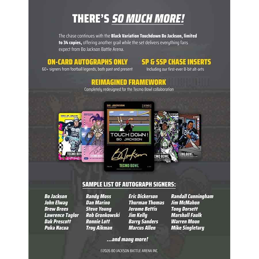 2026 Bo Jackson Battle Arena -Tecmo Bowl Edition Hobby Box (6/18)