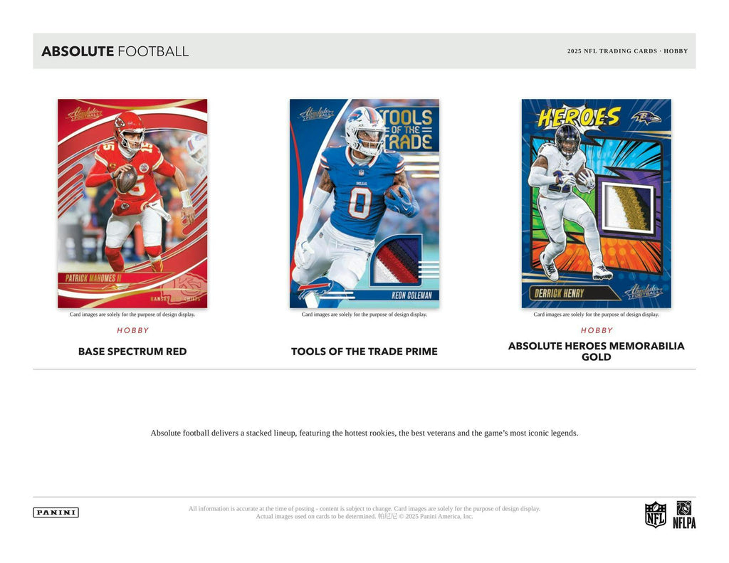 2025 Panini Absolute Football Hobby Box (10/31)