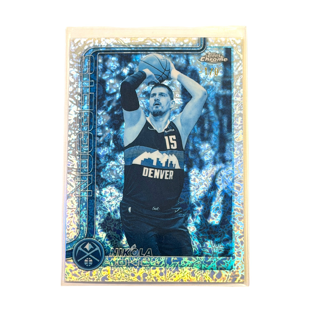2025 TOPPS CHROME UPDATE #12 NIKOLA JOKIC FROZENFRACTOR -1/0 (DH)