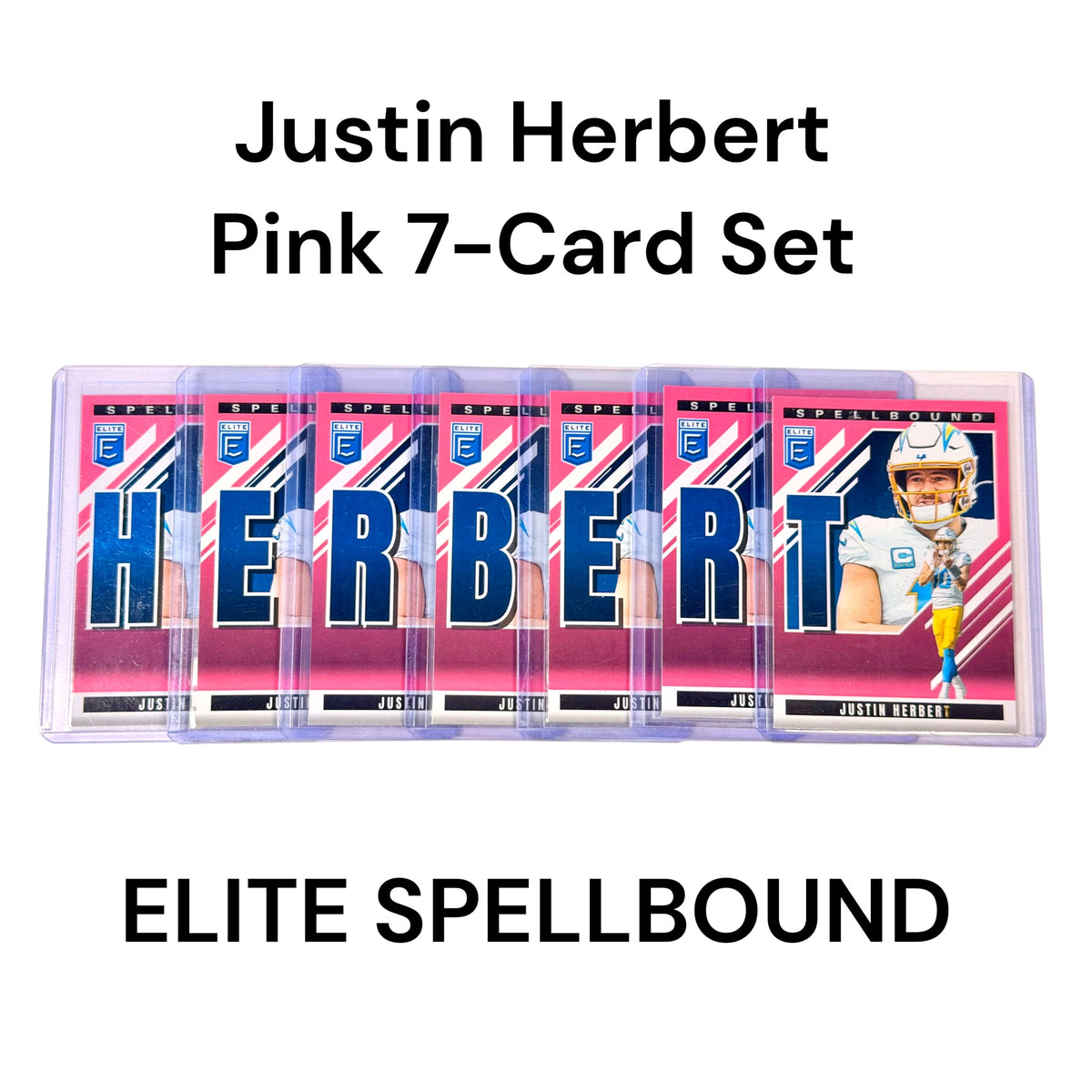 2024 Panini Elite Spellbound JUSTIN HERBERT Pink 7-Card Set – Chargers (ML)
