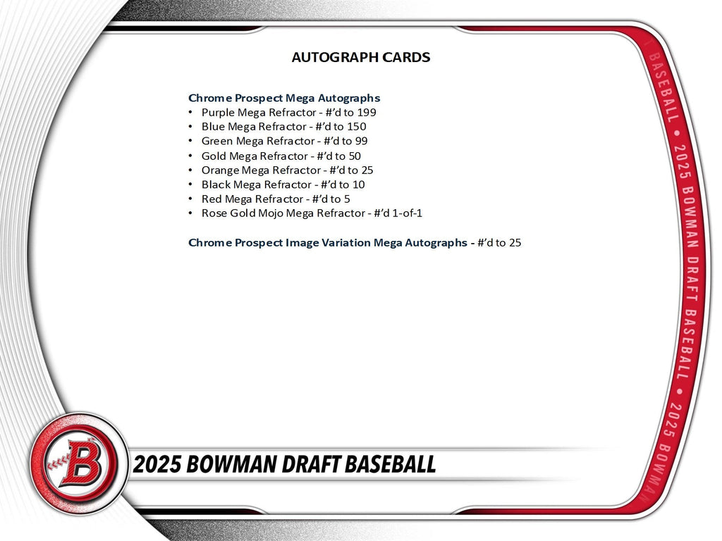 2025 Bowman Draft Baseball Mega Box