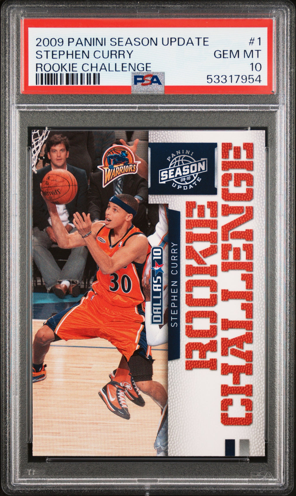 2009 PANINI SEASON UPDATE ROOKIE CHALLENGE #1 STEPHEN CURRY ROOKIE CHALLENGE PSA 10