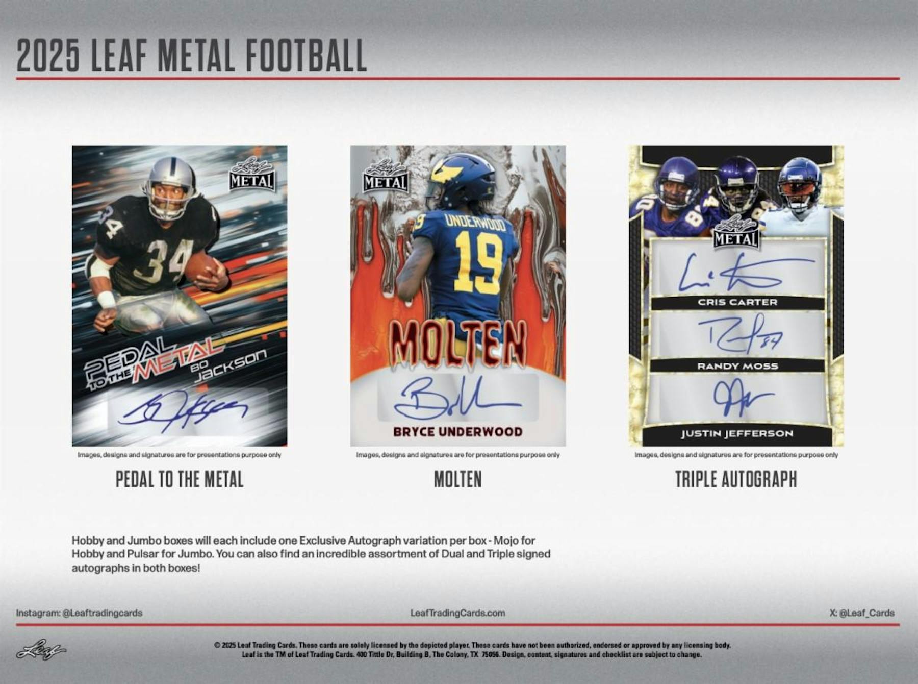 2025 Leaf Metal Football Hobby Jumbo Box