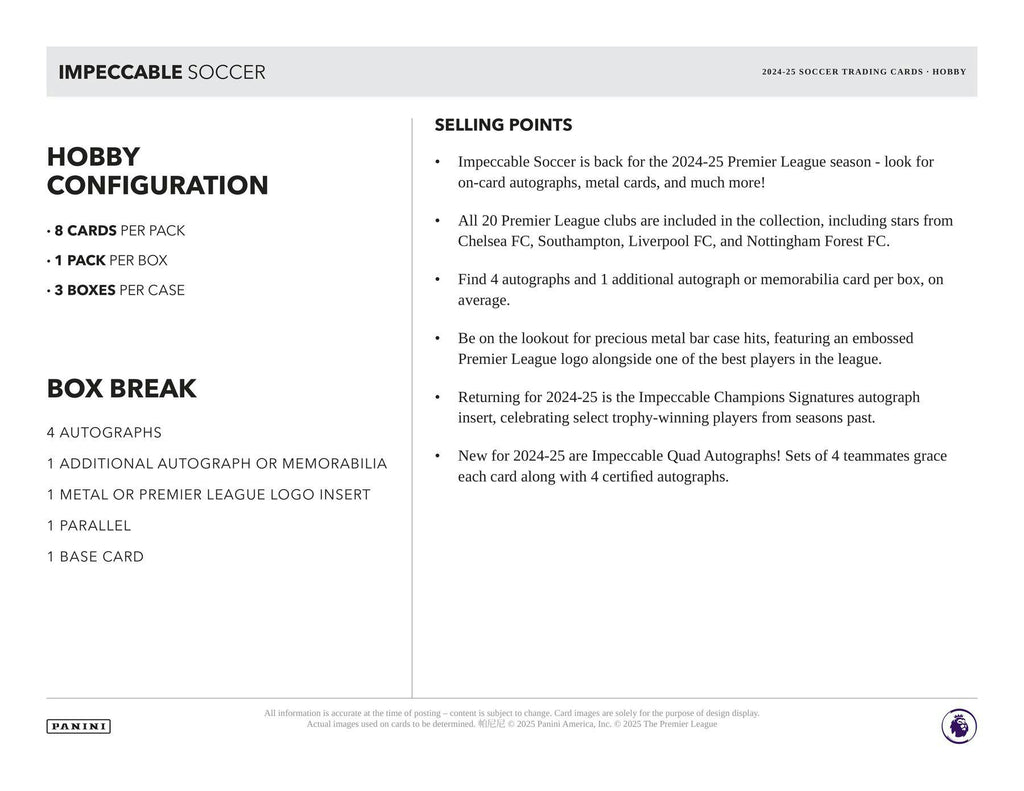 2024-25 Panini Impeccable Soccer Hobby Box