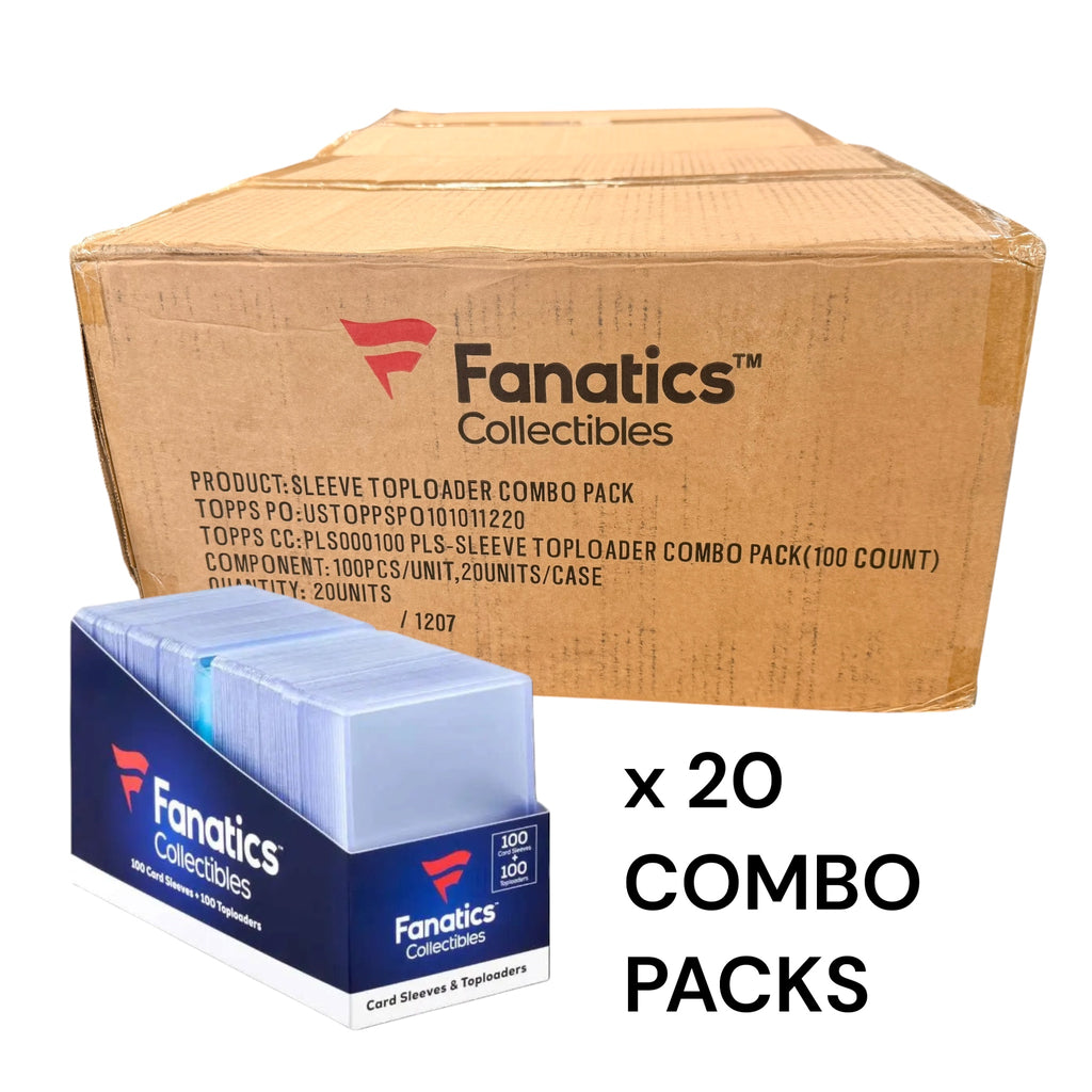 Fanatics 100ct Soft Sleeve/100ct Top Loader Combo Pack 20-Unit Case