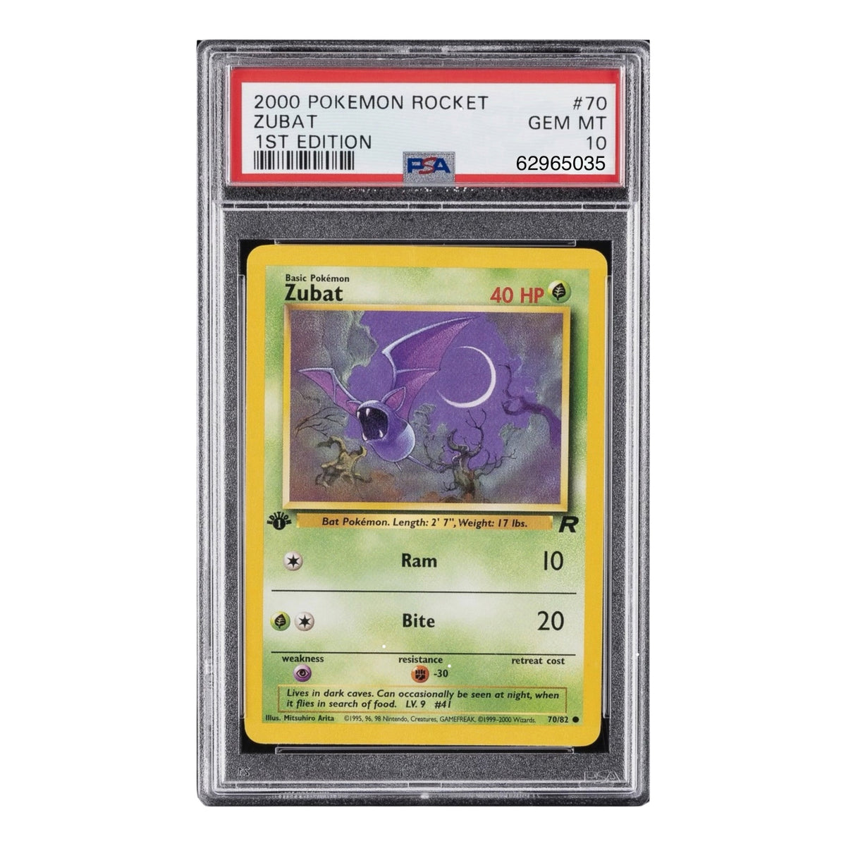 POKEMON ROCKET #70 ZUBAT 1ST EDITION PSA 10