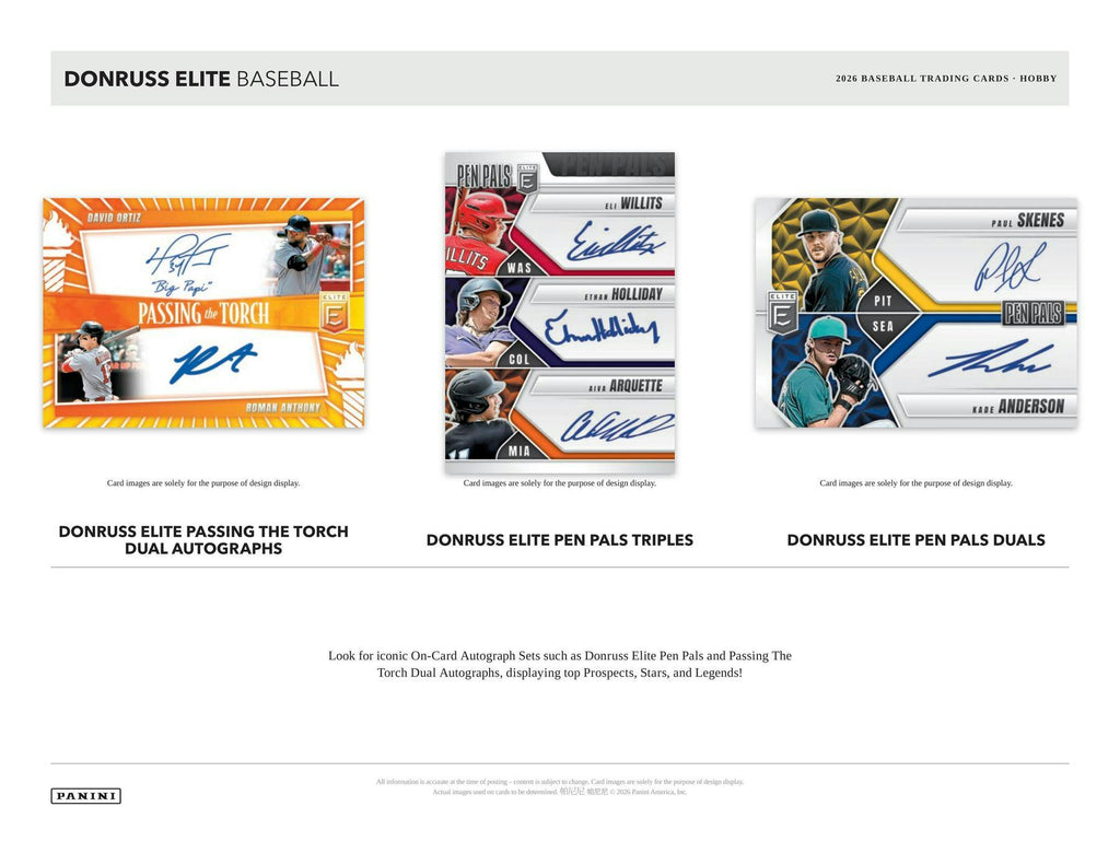 2026 Panini Donruss Elite Baseball Hobby Box (Presell 7/3)