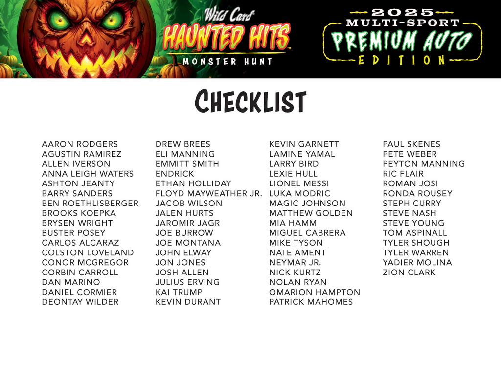 2025 Wild Card Haunted Hits Multi-Sport Premium Auto Edition Hobby Box