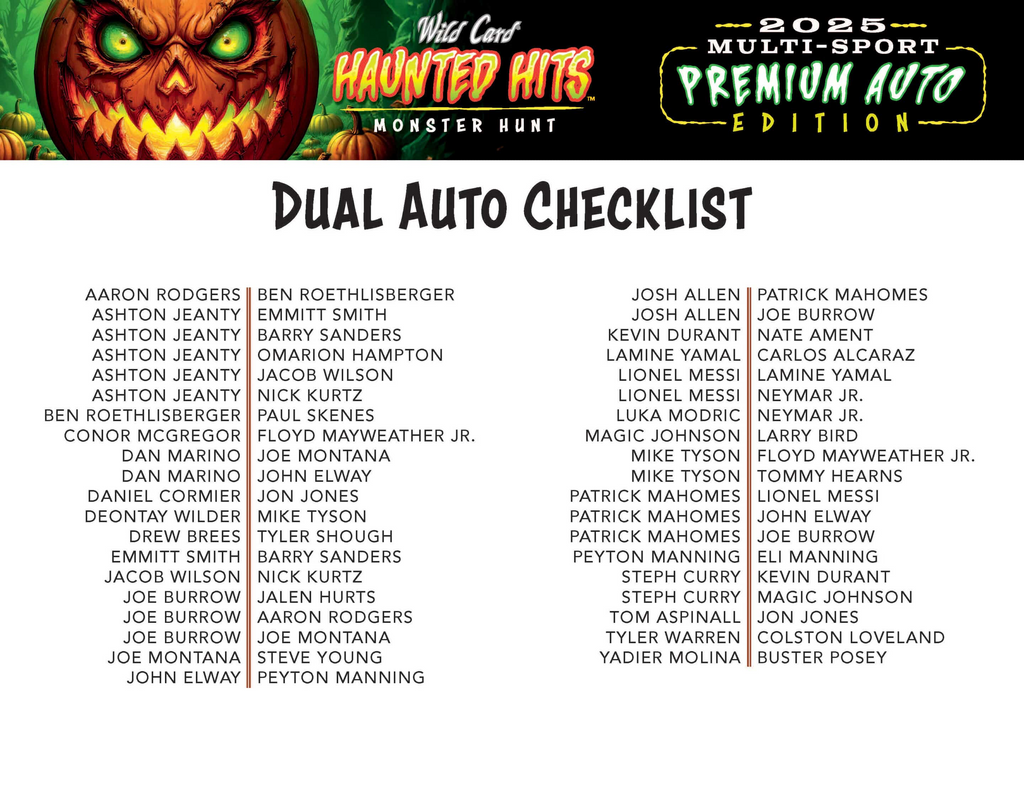 2025 Wild Card Haunted Hits Multi-Sport Premium Auto Edition Hobby Box