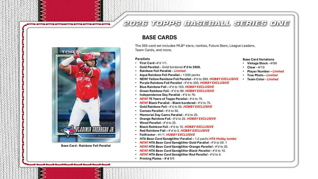 2026 Topps Series 1 Baseball Hobby Jumbo Box (2/11)