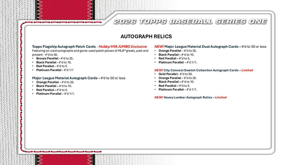 2026 Topps Series 1 Baseball Hobby Jumbo Box (2/11)