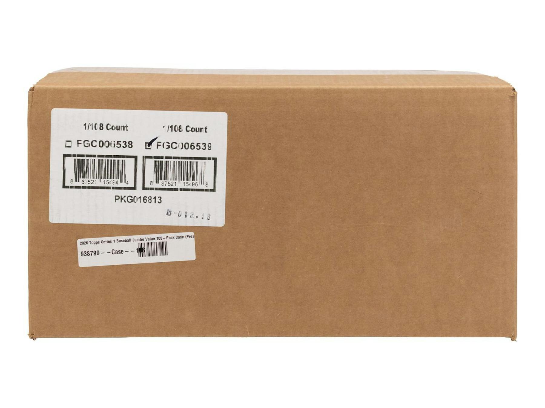 2026 Topps Series 1 Baseball Jumbo Value 108-Pack Case (2/11)