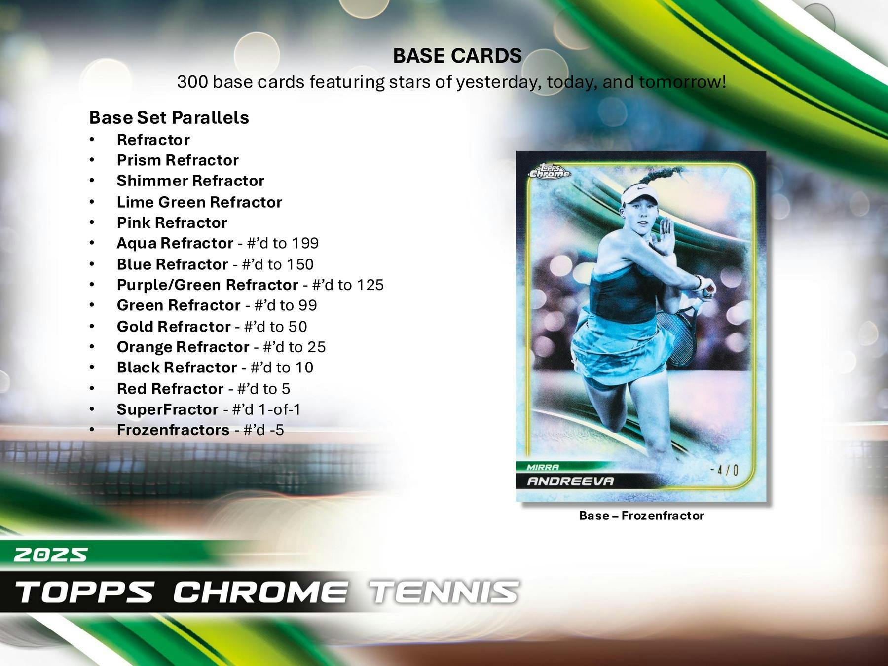 2025 Topps Chrome Tennis Hobby 12-Box Case