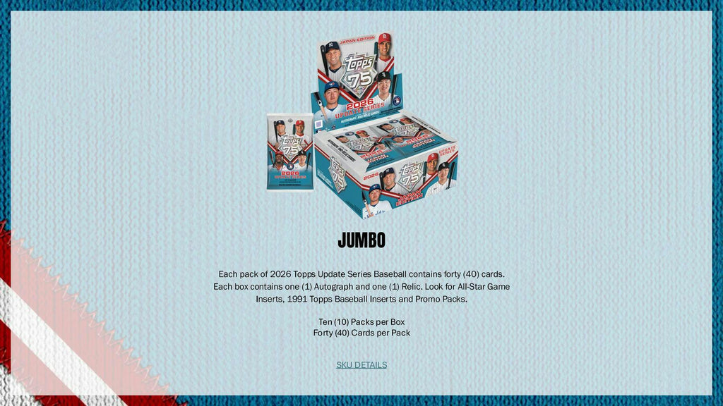 2026 Topps Update Series Baseball Jumbo 6-Box Case (10/14)