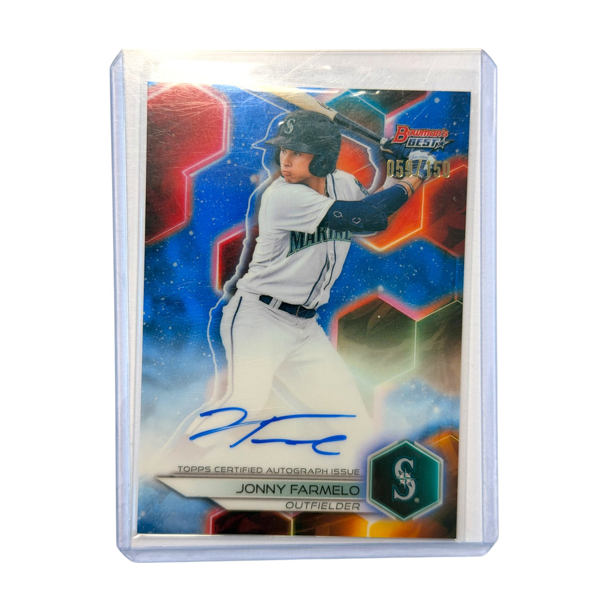 2023 Bowman's Best Jonny Farmelo Blue Refractor Auto /150 #B23-JF Seattle Mariners (CF)
