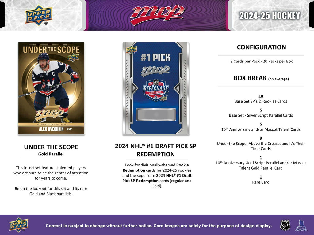 2024-25 Upper Deck MVP Hockey Hobby Pack