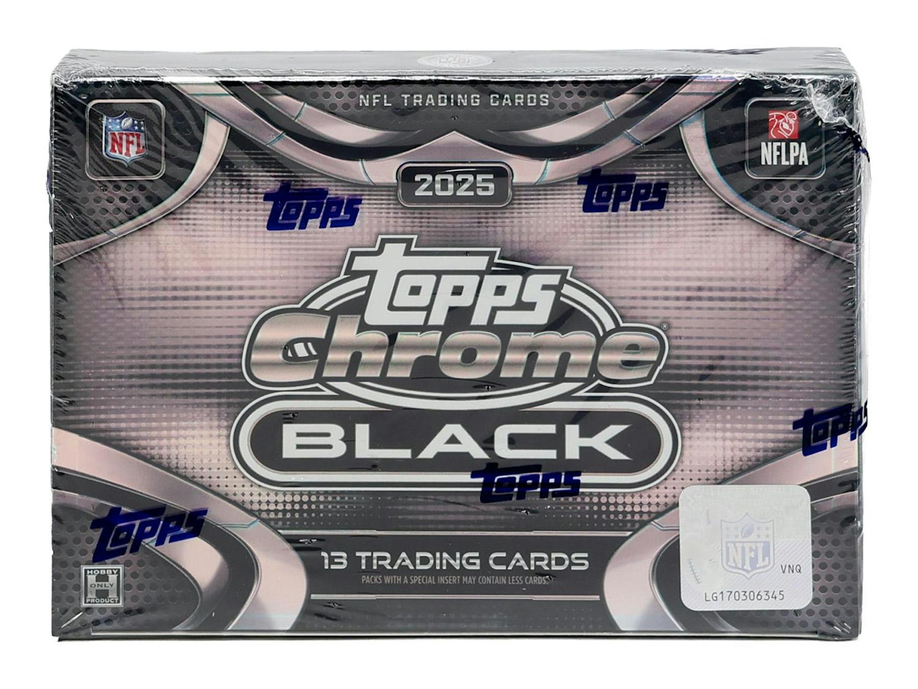 2025 Topps Chrome Black Football Hobby Box (Presell 7/10)