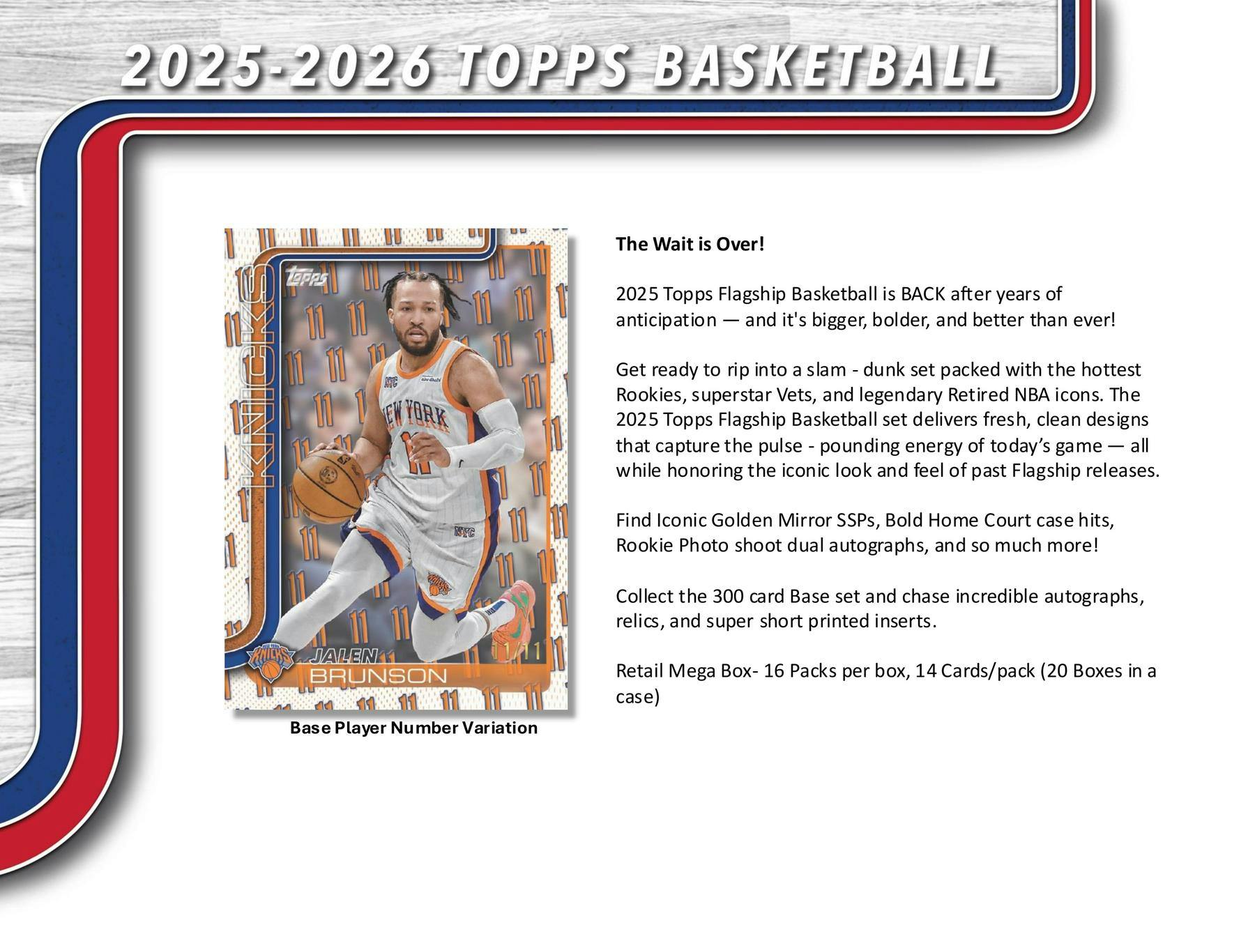 2025-26 Topps Basketball Mega 20-Box Case (11/6)
