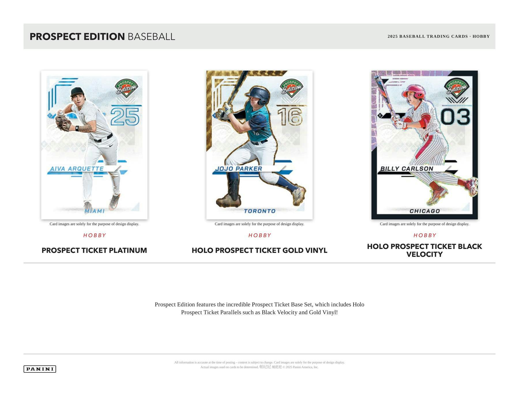 2025 Panini Prospect Edition Baseball Hobby