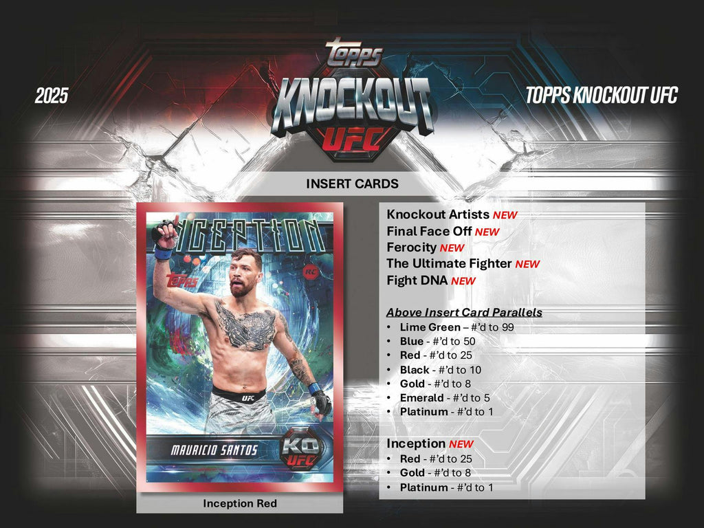 2025 Topps Knockout UFC 8-Box Hobby Case (10/24)