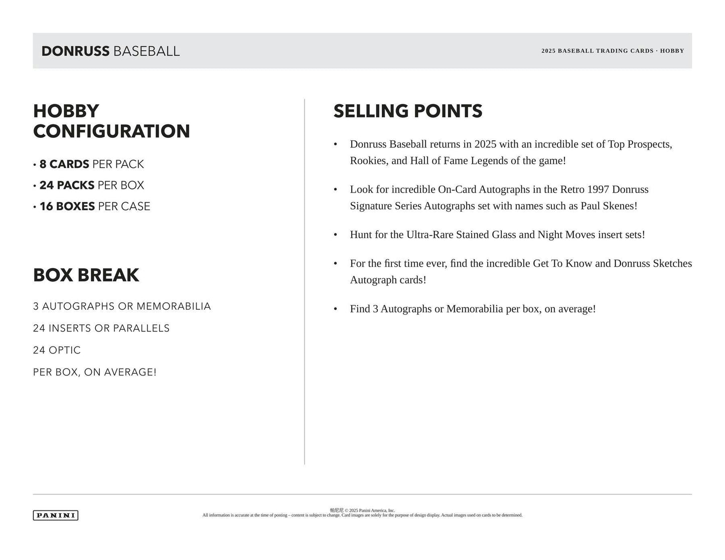 2025 Panini Donruss Baseball Hobby Pack