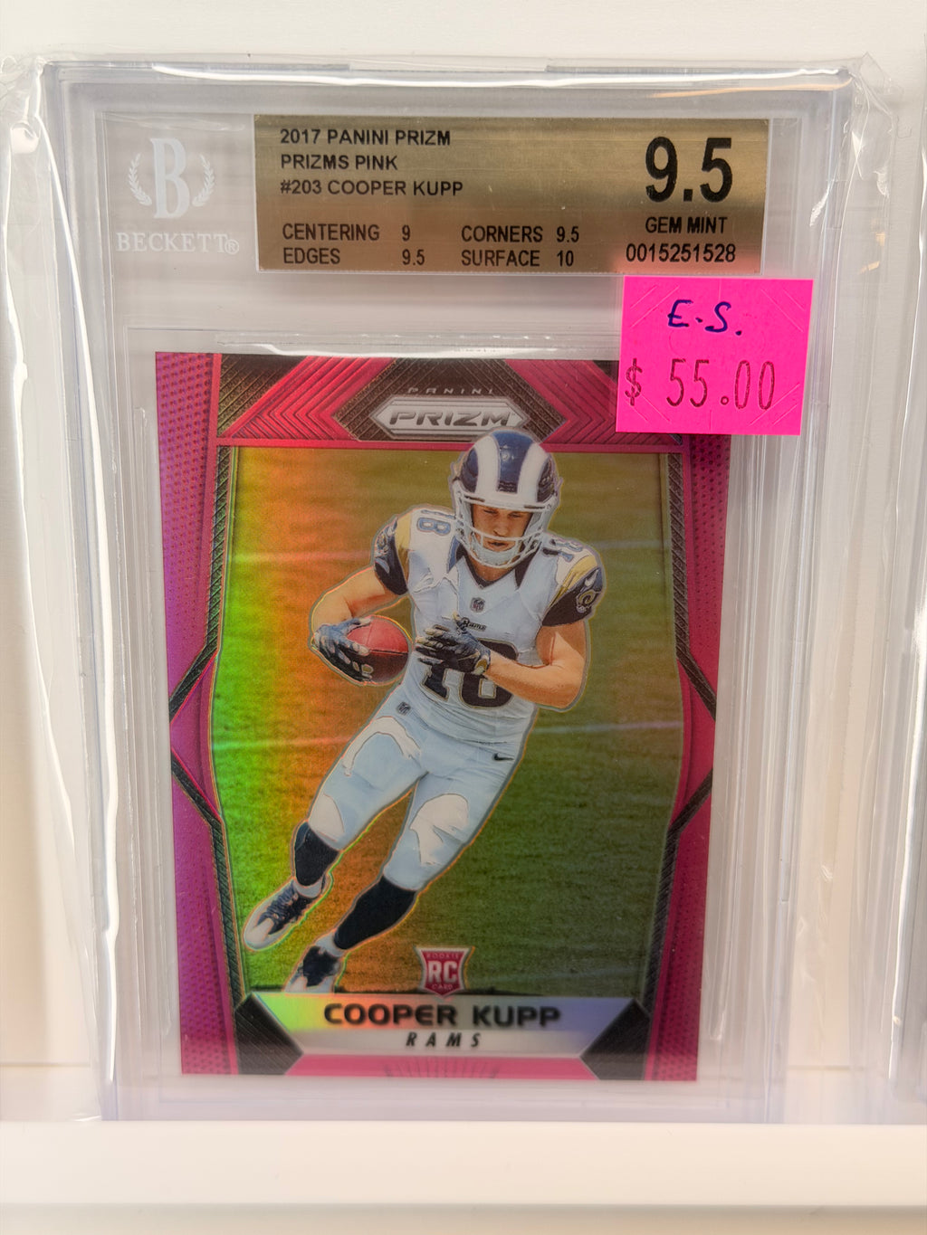 2017 PANINI PRIZM #203 COOPER CUPP RC PRIZMS PINK BGS 9.5