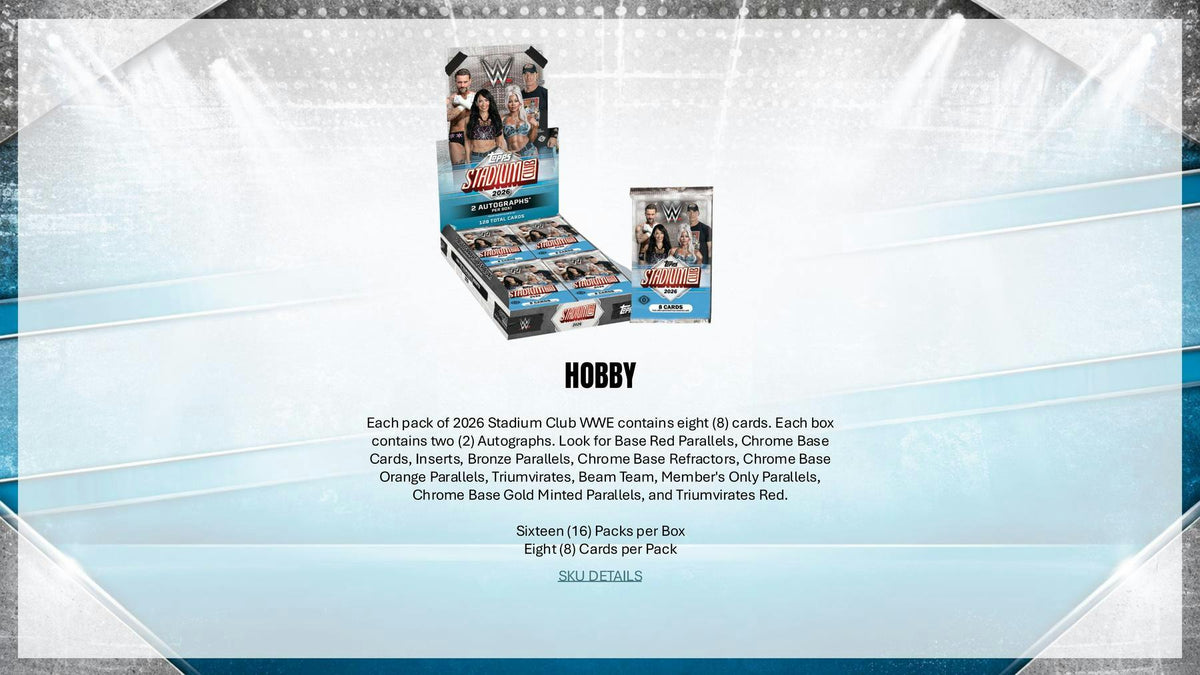 2026 Topps Stadium Club WWE Wrestling Hobby 12-Box Case (Presell 10/23)
