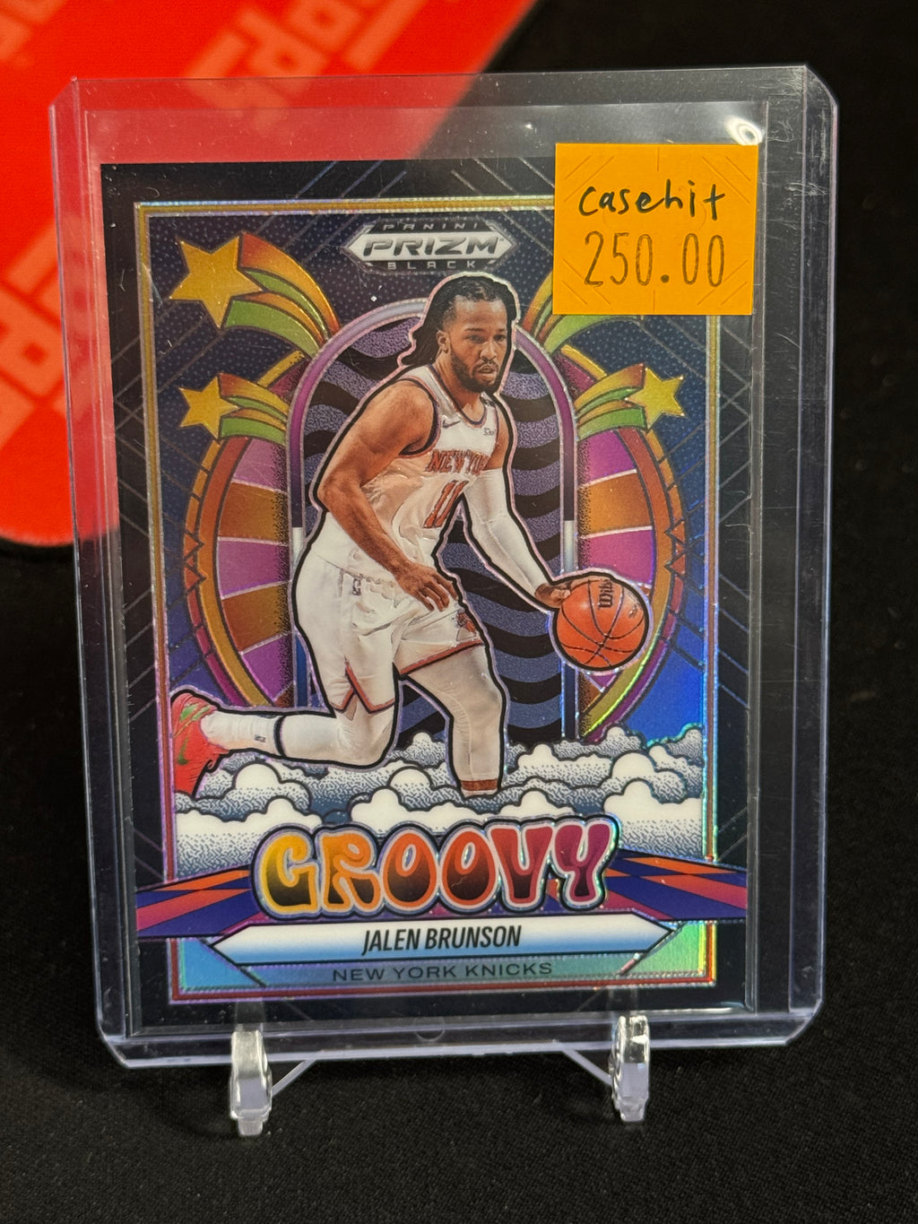 2024 PANINI PRIZM BLACK GROOVY #25 JALEN BRUNSON (CASE HIT)