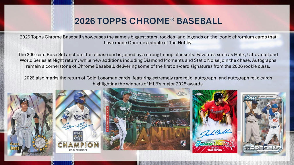 2026 Topps Chrome Baseball Hobby Box (7/22)