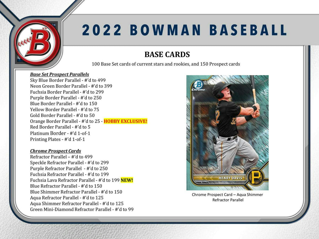 2022 Bowman Baseball Hobby Box