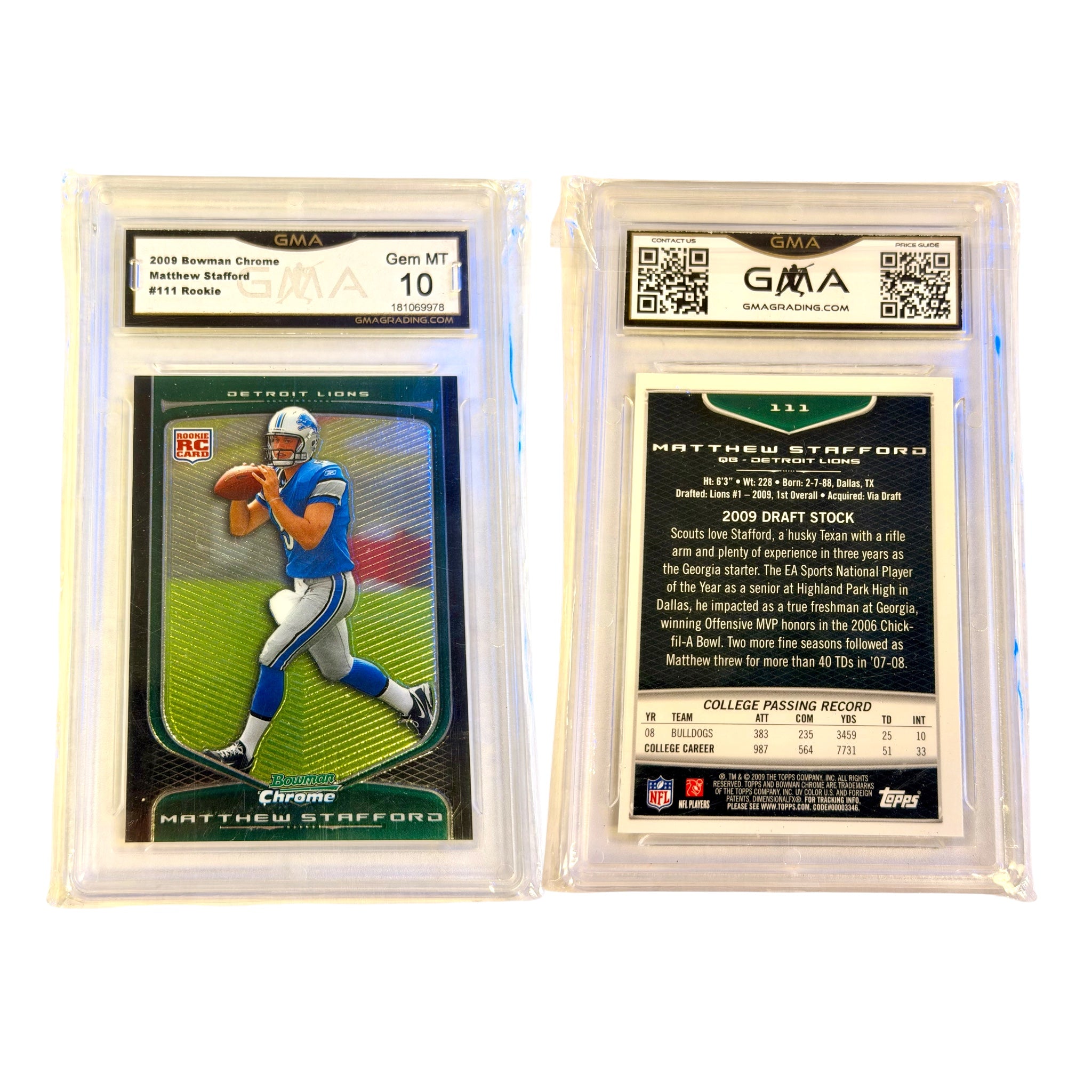 2009 BOWMAN CHROME #111 MATTHEW SANTORO RC GMA 10 (GC)