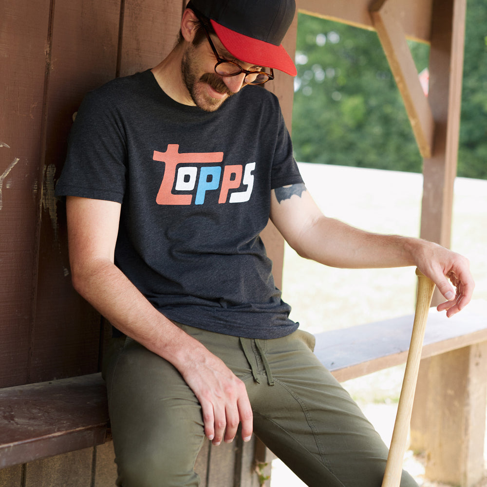 Topps Baseball 1981 Logo Black T-Shirt