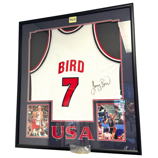Larry Bird (Team USA #7) framed autographed jersey w/ COA