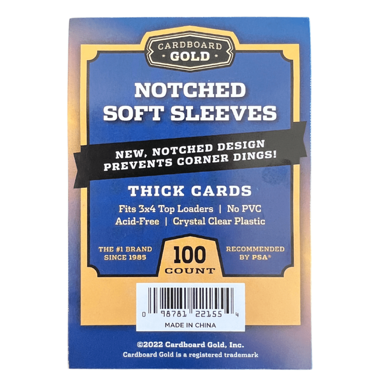 CBG Soft Sleeves (Thick Notched) for Trading Cards (100ct Pack)