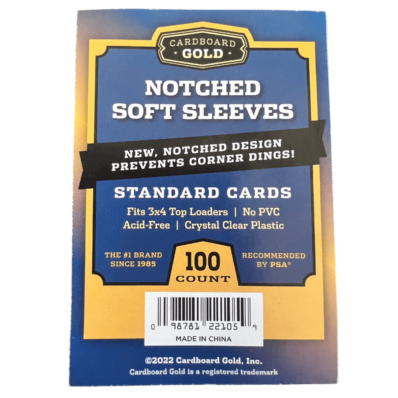 CBG Soft Sleeves (Standard Notched) for Trading Cards (100ct Pack)