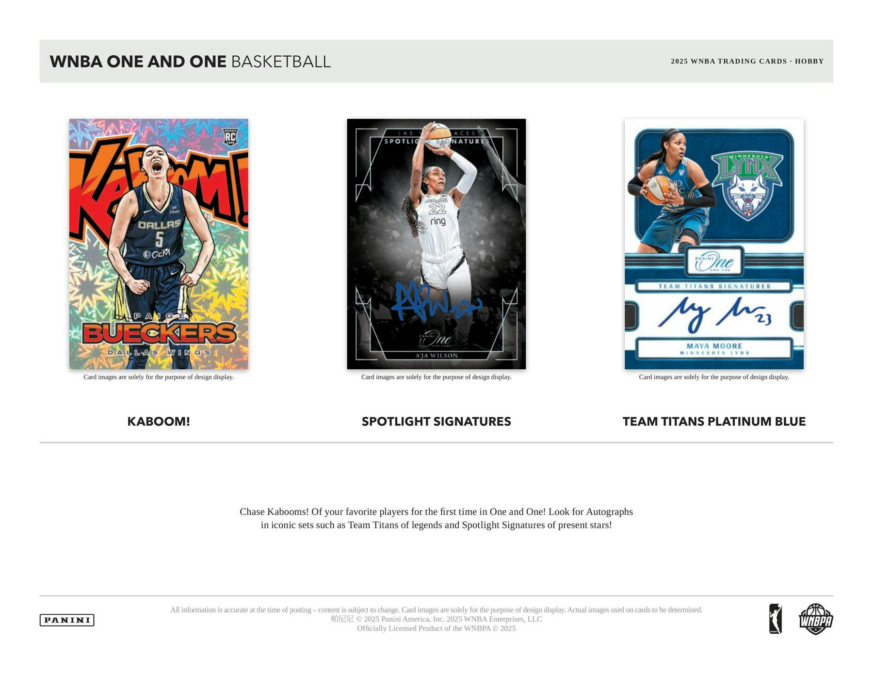 2025 Panini One and One WNBA Basketball Hobby Box (3/13)