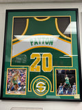 Gary Payton #20 (Seattle SuperSonics) Autographed Jersey Framed w/ COA