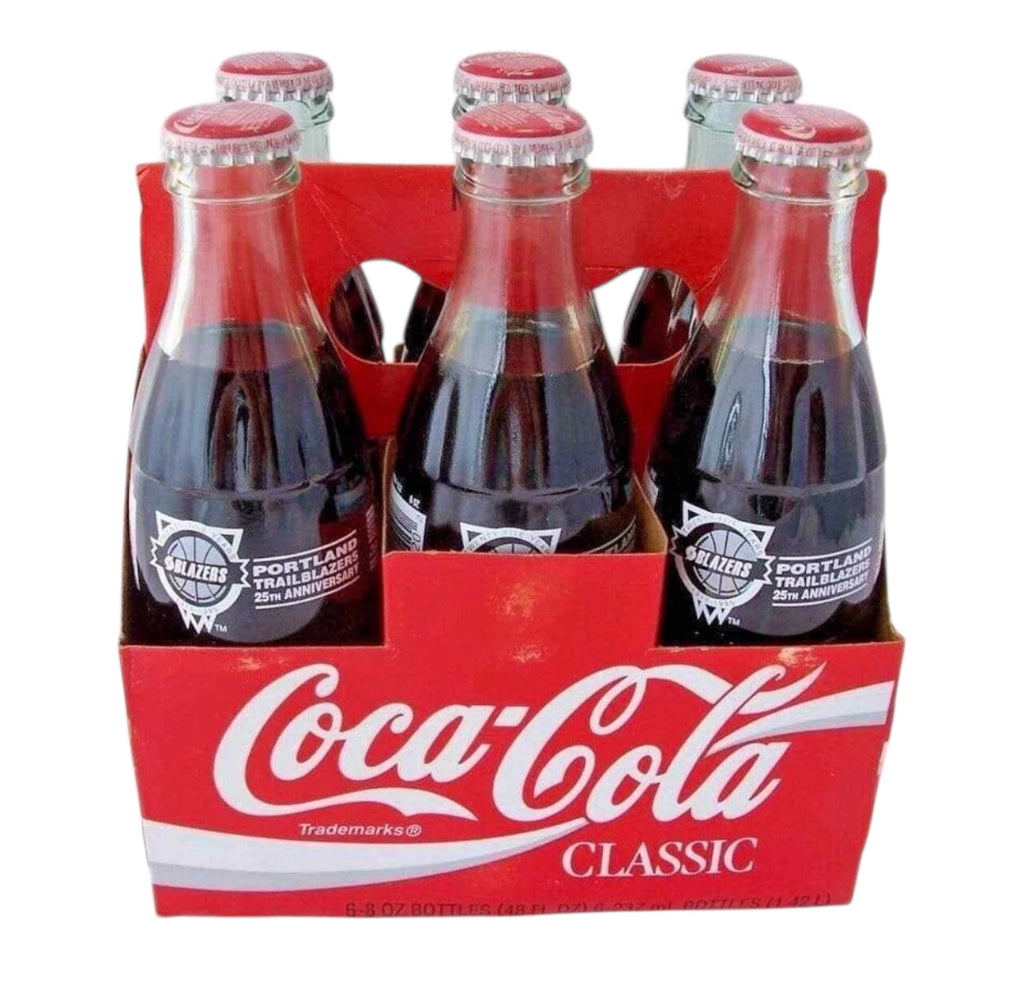 Portland Trail Blazers 25th Anniversary Coca-Cola 6-Pack Bottles (1970–1995)