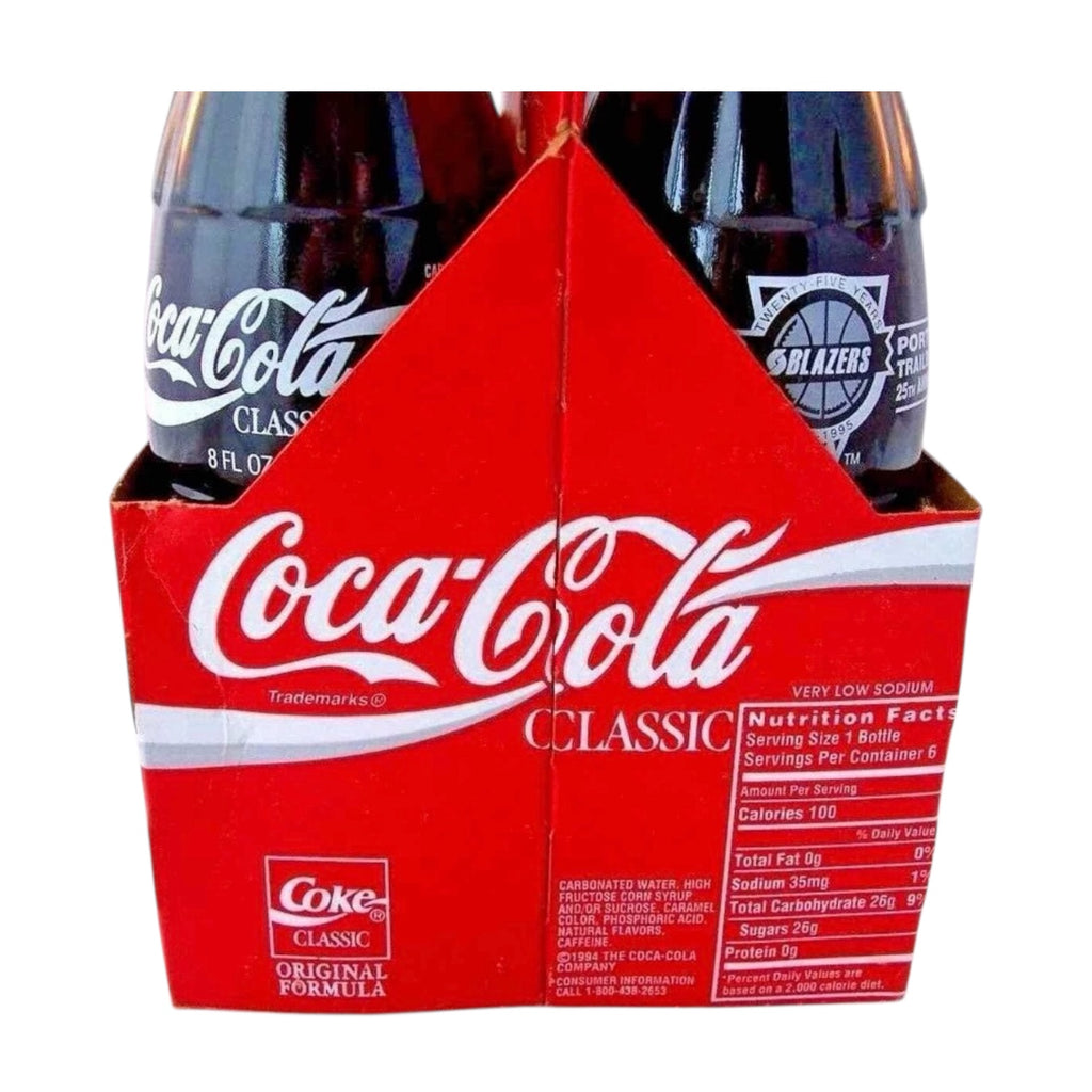 Portland Trail Blazers 25th Anniversary Coca-Cola 6-Pack Bottles (1970–1995)