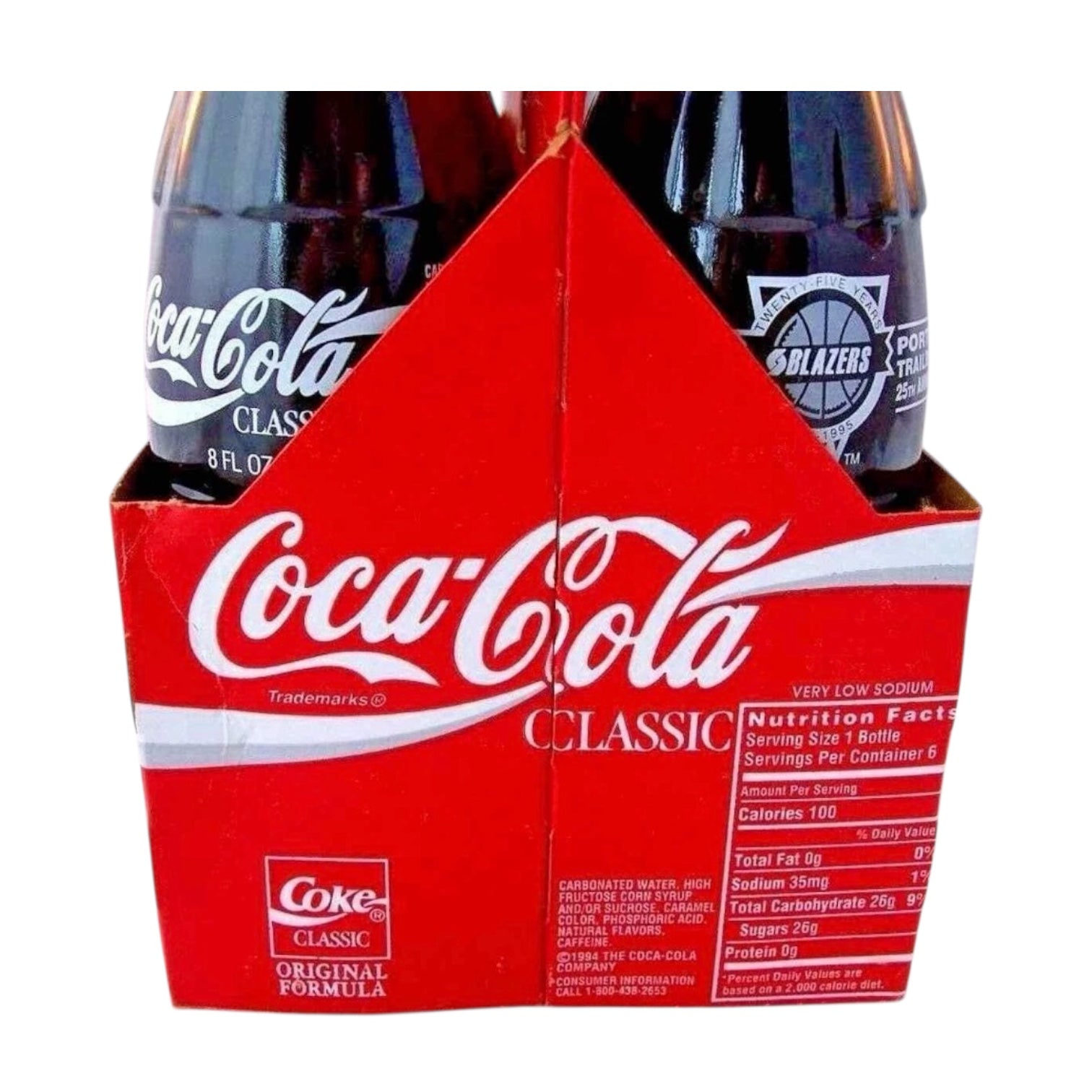 Portland Trail Blazers 25th Anniversary Coca-Cola 6-Pack Bottles (1970–1995)