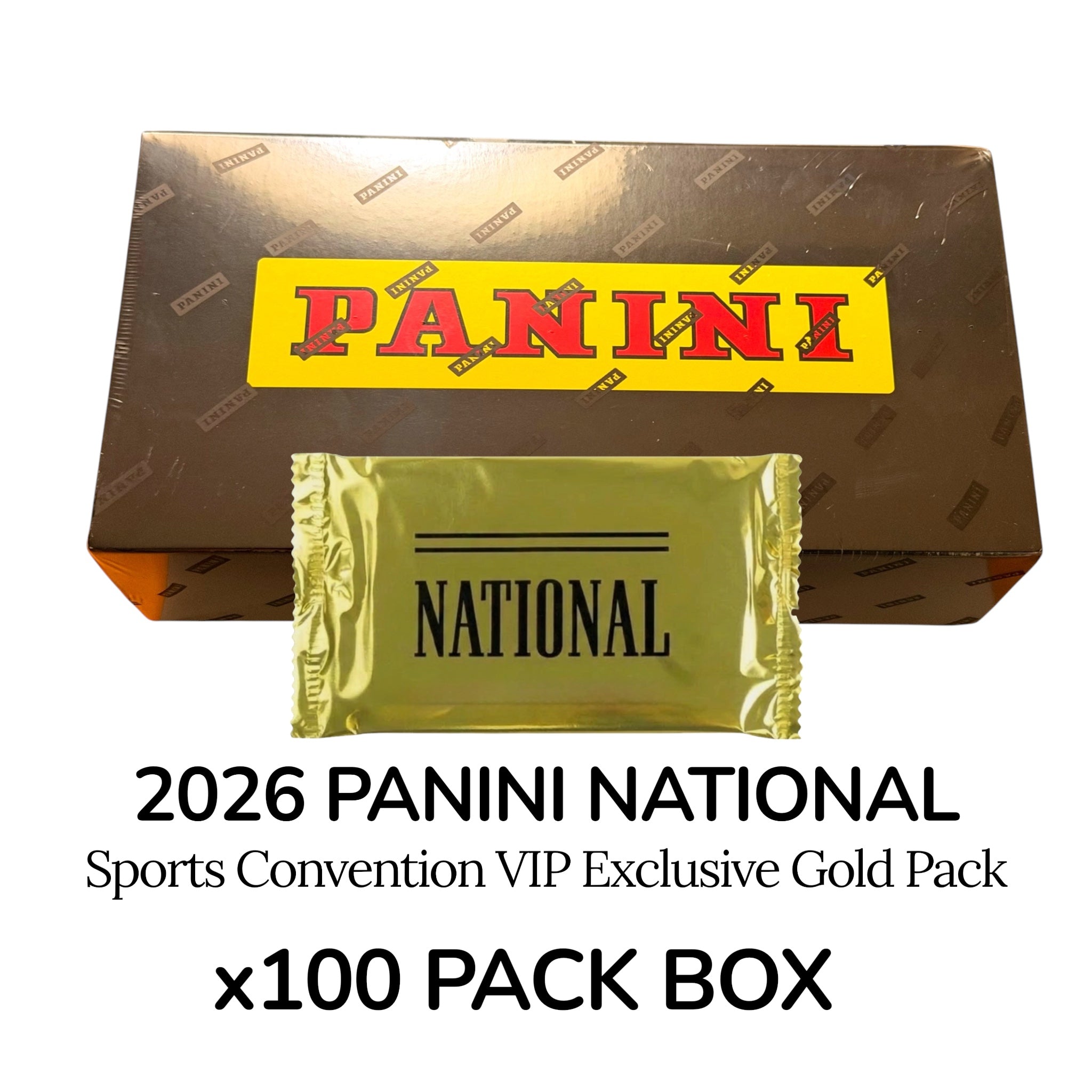 2026 Panini National Sports Collectors Convention NSCC VIP Exclusive Gold Pack 100-Pack Box (Presell 8/5)