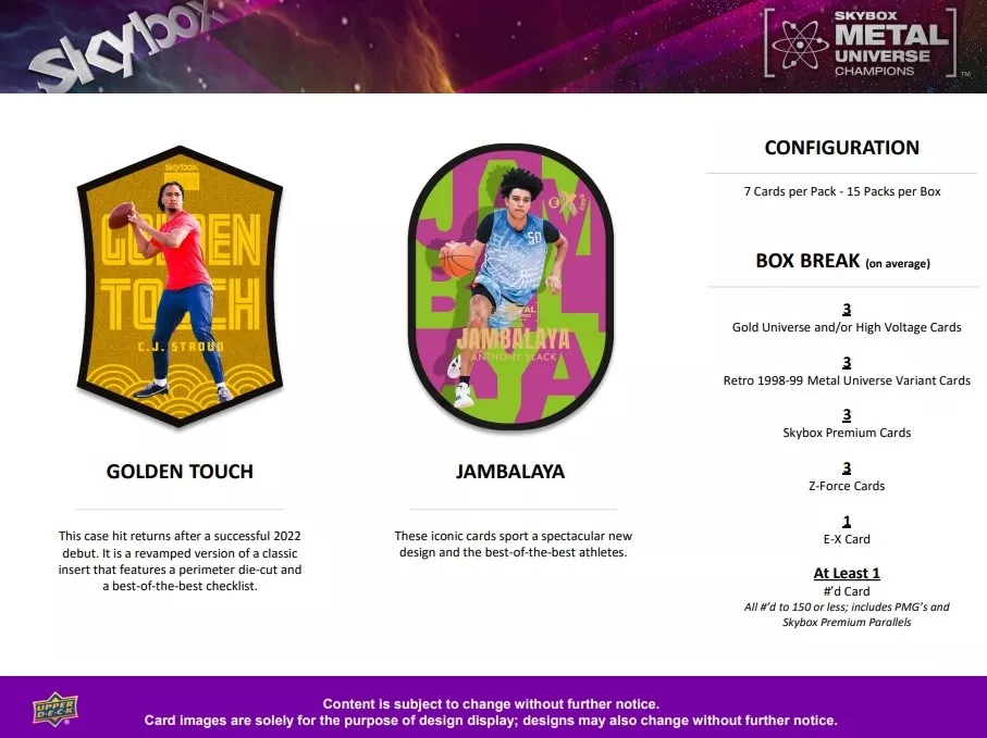 2023 Upper Deck Skybox Metal Universe Champions Hobby Box