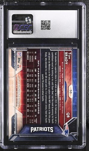 2015 Topps Chrome #50 Tom Brady CGC 10 GEM MINT (JT)