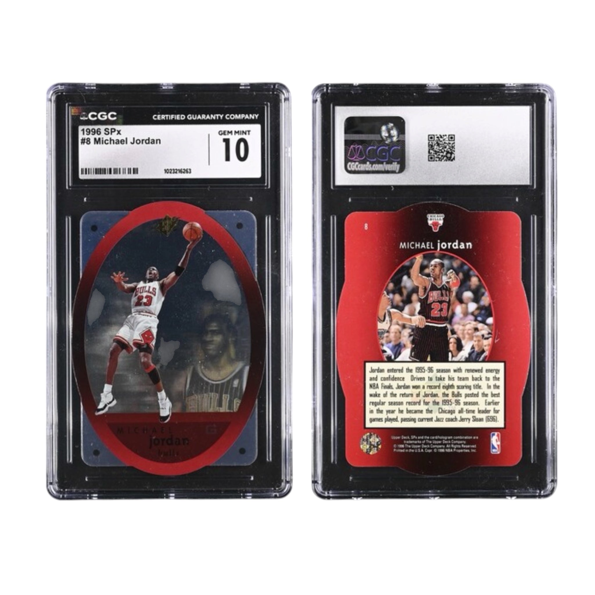 1996 UD SPx #8 MICHAEL JORDAN CGC 10 GEM MINT (JT)