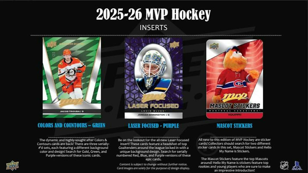 2025-26 Upper Deck MVP Hockey Hobby Box