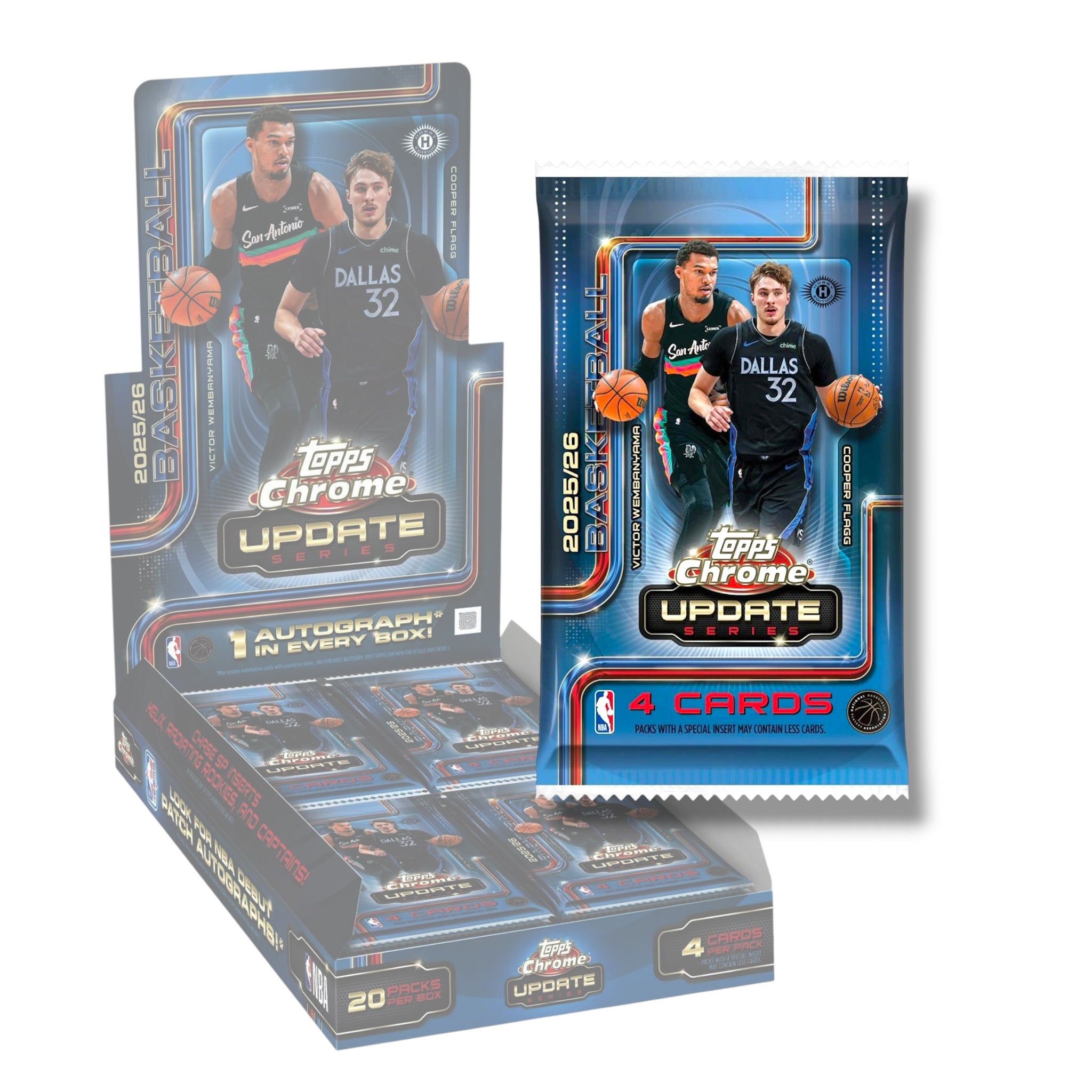 2025-26 Topps Chrome Update Series Basketball Hobby Pack (Presell 8/6)