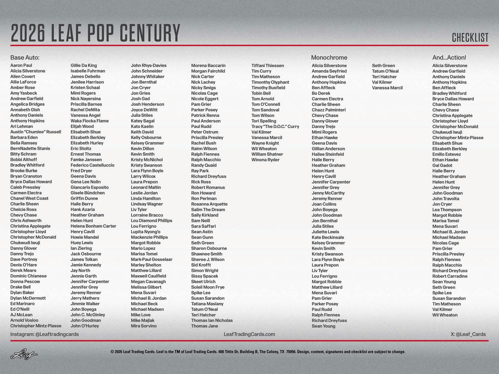 2026 Leaf Metal Pop Century Hobby 10-Box Case (3/27)