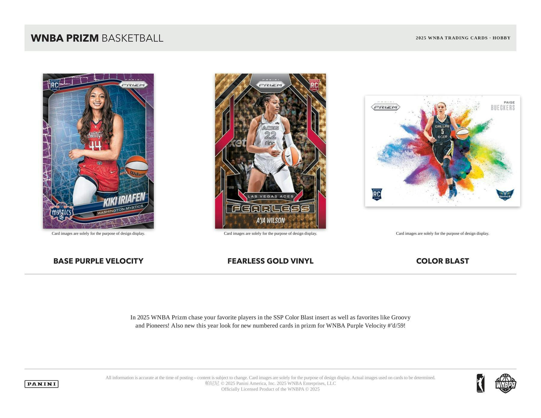 2025 Panini Prizm WNBA Basketball Hobby Box