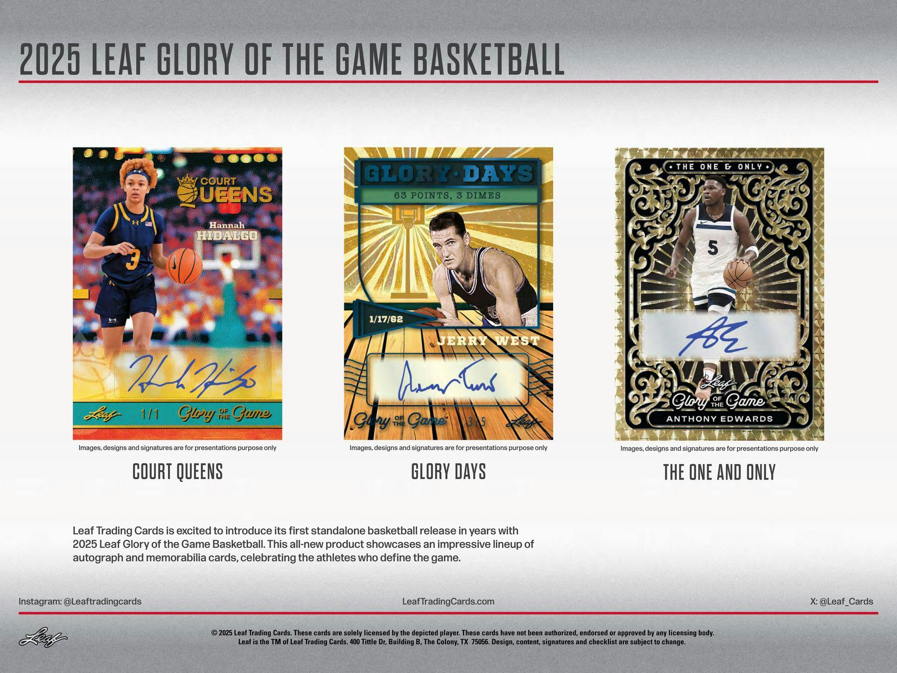 2025 Leaf Glory of the Game Basketball Hobby Box