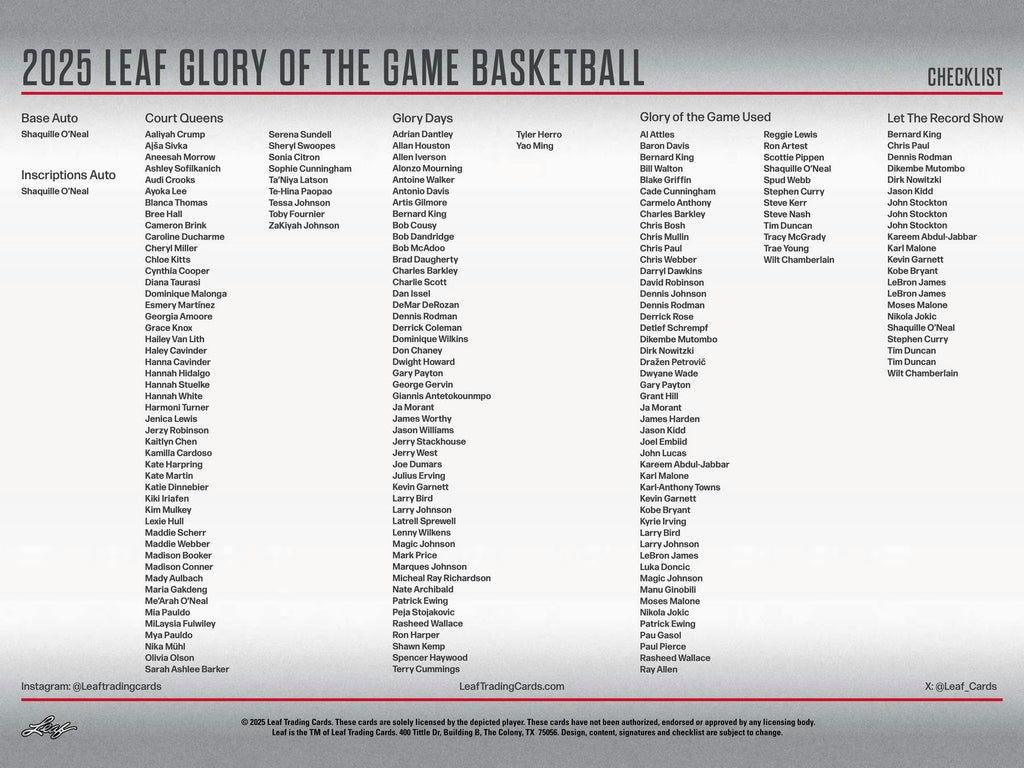 2025 Leaf Glory of the Game Basketball Hobby Box